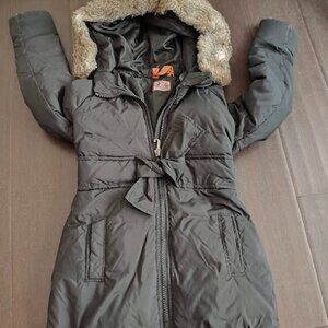GENUINE JUICY COUTURE GIRLS LONG FUR TRIMMED PARKA JACKET COAT SIZE 10